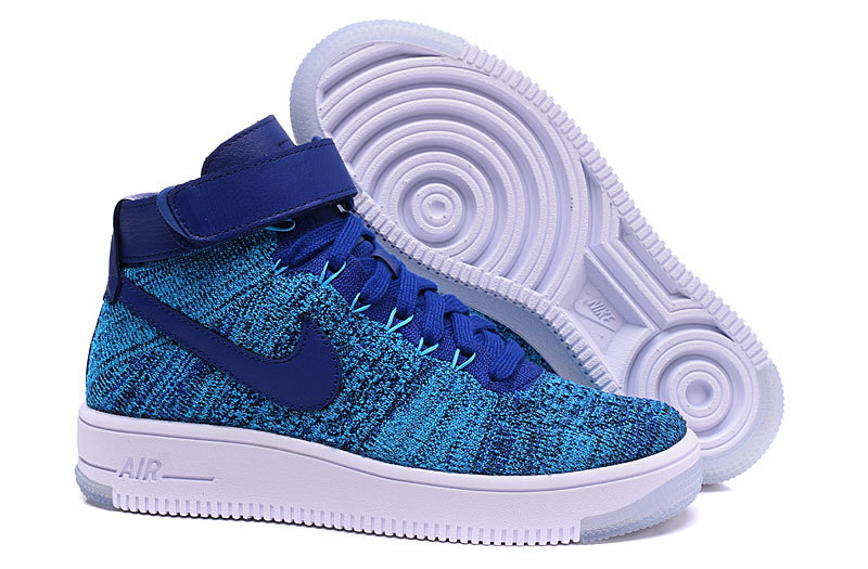 nike air force 1 flyknit bleu