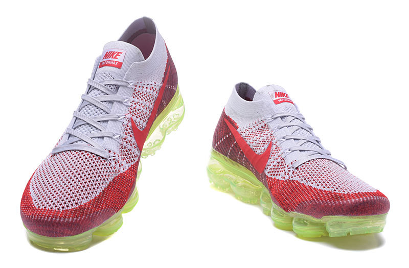 nike vapor air max,homme air vapormax flyknit blanche et rouge et verte
